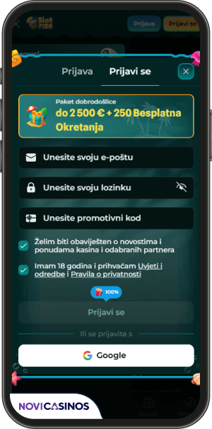 proces registracije slotrize