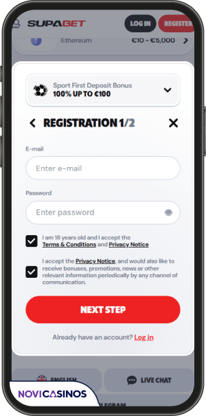 proces registracije supabet