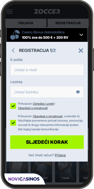 proces registracije zoccer